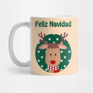 Feliz Navidad - Cute reindeer wishing merry Christmas in Spanish Mug